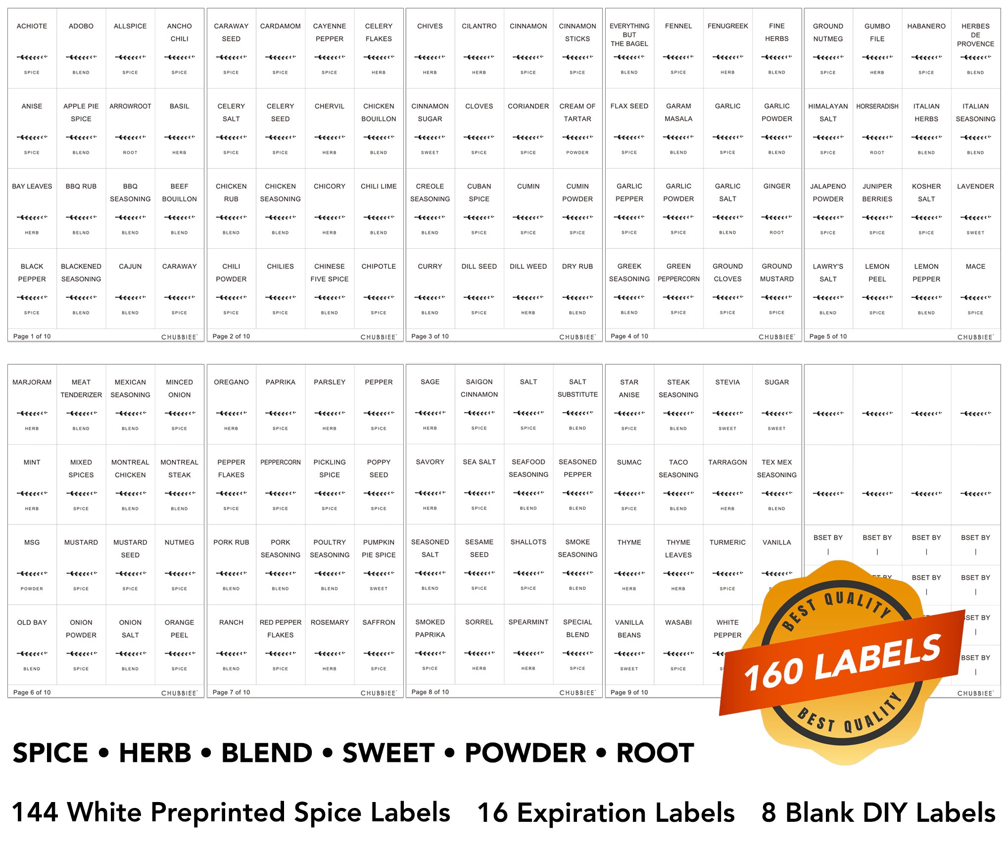 44 Square Spice Labels for Spices, Hindi + English, Minimalist Preprinted Spice  Jar Labels, Black Text on White Waterproof Label