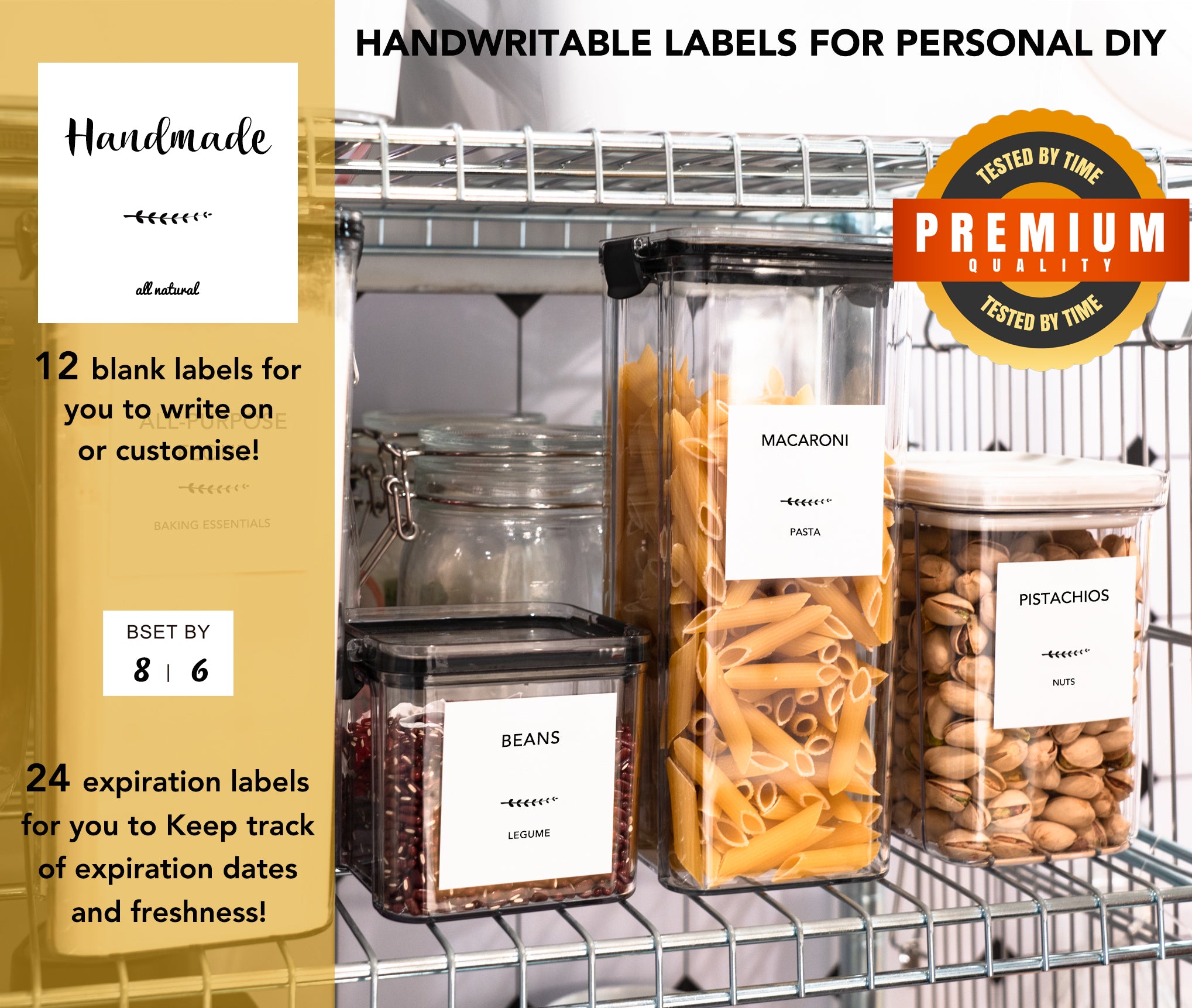 Canister Labels, Kitchen Labels, Baking Labels, Pantry Labels